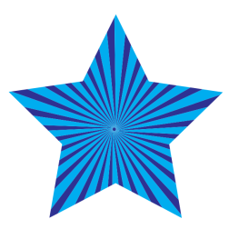Star-shaped blue sunbeams