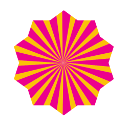 Star-shaped sunbeams pattern