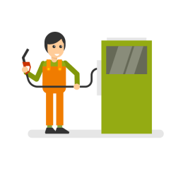 Filling station worker