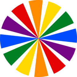 Radial rainbow starburst 24 pieces