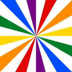 Starburst rainbow radial pattern