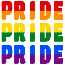Pride word art red