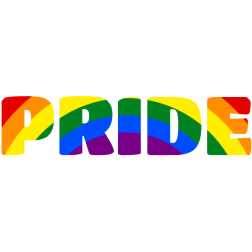 Pride rainbow curved letters