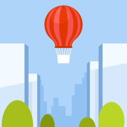Red balloon in the sky
