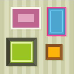 Picture frames on the wall