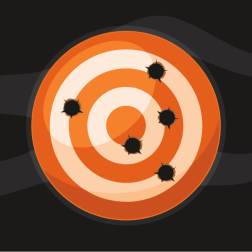 Target with bullet holes
