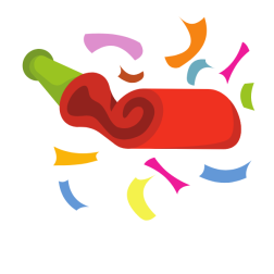 Party blower with confetti