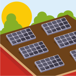 Solar panels on the roof