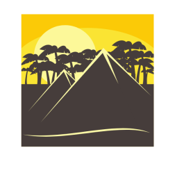 Pyramids in the sunset