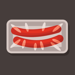 Sausages in a package