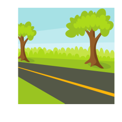 Road in the green landscape