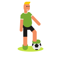 Soccer player at the pitch