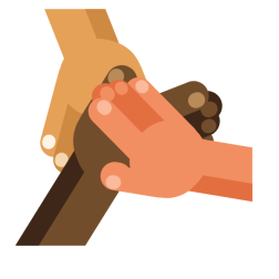 United hands together