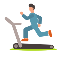 Running on a treadmill