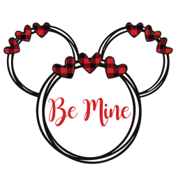 Be Mine Valentine Plaid Mickey Disney Monogram Svg