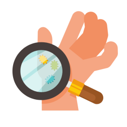 Bacteria on dirty hand