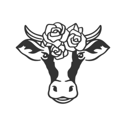 Free Floral Cow Face Svg