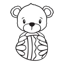 Free Cute Bear Holding An Egg Svg