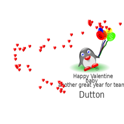 penguin valentines card inside