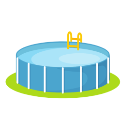 Swimming pool in the yard