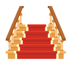 Staircase with red carpet