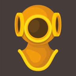 Metal helmet for divers