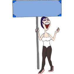 Woman with sign