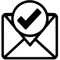 Icon mail read top circle