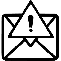Icon mail danger top circle