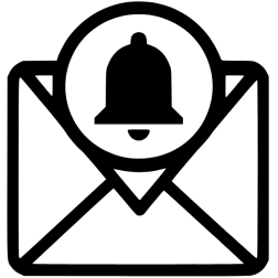 Icon mail alert top circle