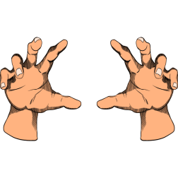 Two menacing hands
