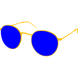 Metal glasses with blue lenses