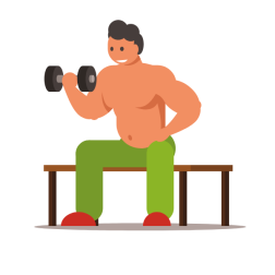 A man is working out