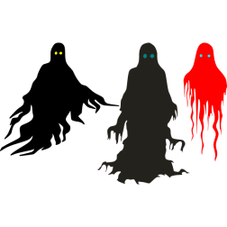 Three ghosts looking for people to scare