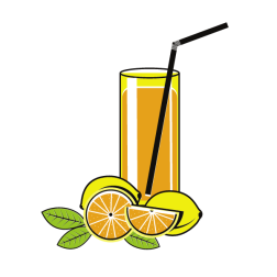 A glass of orange juice