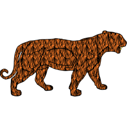 A tiger hidden in the darkness of the jungle