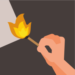 Setting paper on fire