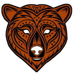 Mask in the shape of a bear's head