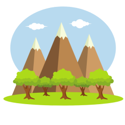 Mountain tops and the forest