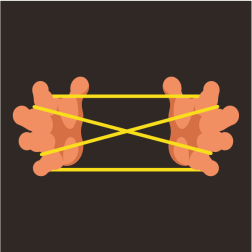 Strings between fingers