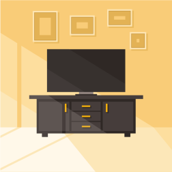 Tv set in the living room