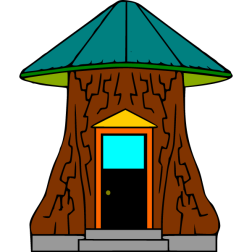 A typical house where a dwarf lives (during the day)
