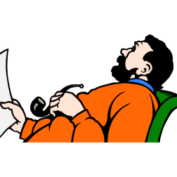 A man with a pipe in his hand