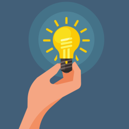a light bulb in hand