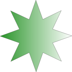 Green star geometric shape