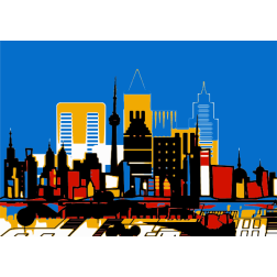 Abstract Colorful Architecture City Skyline