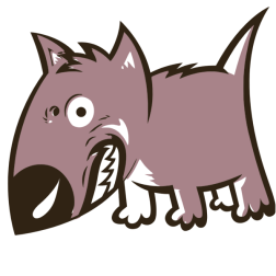 Angry Growling Cartoon Dog