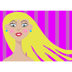 Blonde Cartoon Womans Portrait