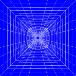 Blue Perspective Grid Distorted 10