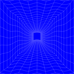 Blue Perspective Grid Distorted 16